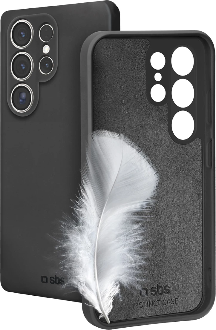 Mbështjellës SBS Instinct për Samsung Galaxy S25 Ultra, TPU me mikrofibër, i zi