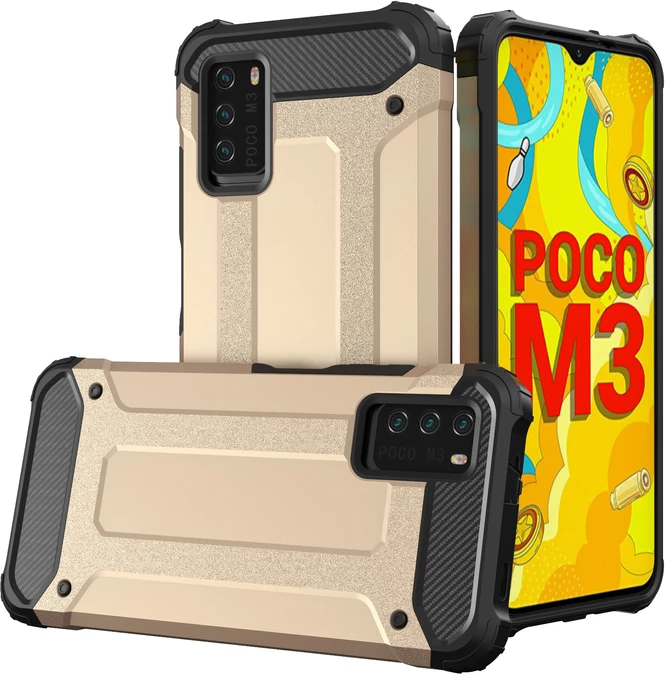 Mbështjellës Hybrid Armor Hurtel për Xiaomi Redmi Note 10 5G / Poco M3 Pro, ari