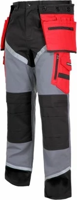 Pantallona pune Lahti Pro L4050504, 100% pambuk, XL, zi-gri-kuqe