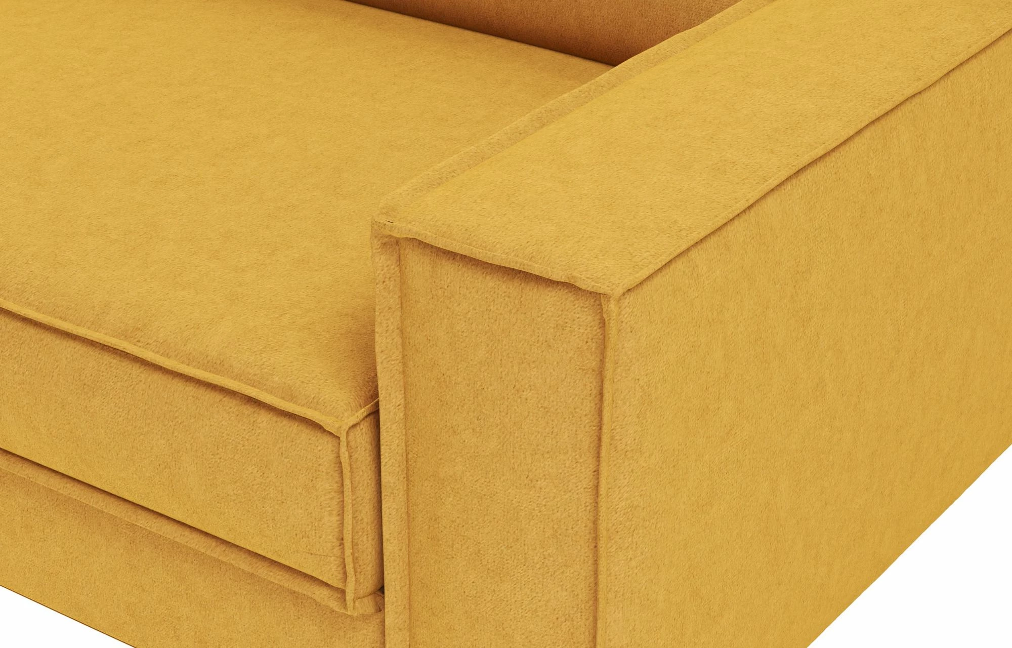 Divan dy ulëshe Atelier del Sofa, ngjyrë mustard, këmbë dru arre