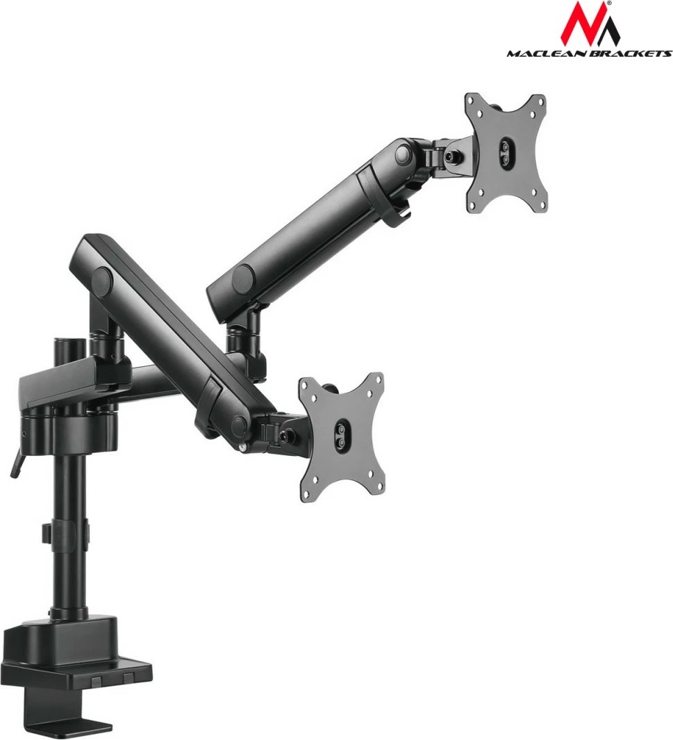 Mbajtëse tavoline për dy monitorë Maclean MC-812, Çelik, E zezë