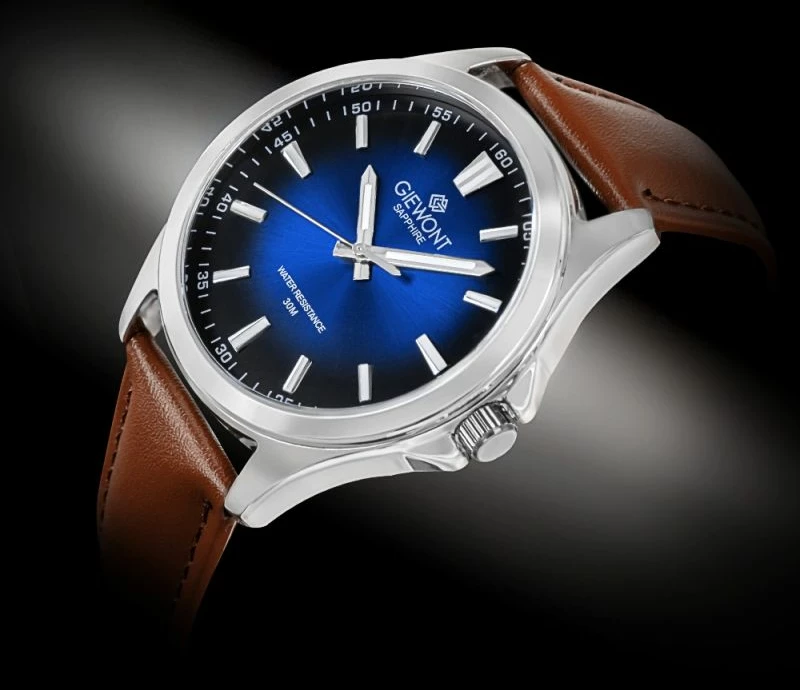 Orë dore meshkuj Giewont Elegance Sapphire GW5160-A4, kafe/blu