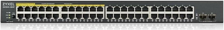 Switch Zyxel GS1900-48HPV2, 48 porta, 24 PoE, rack 19 inch, i zi-bardhë