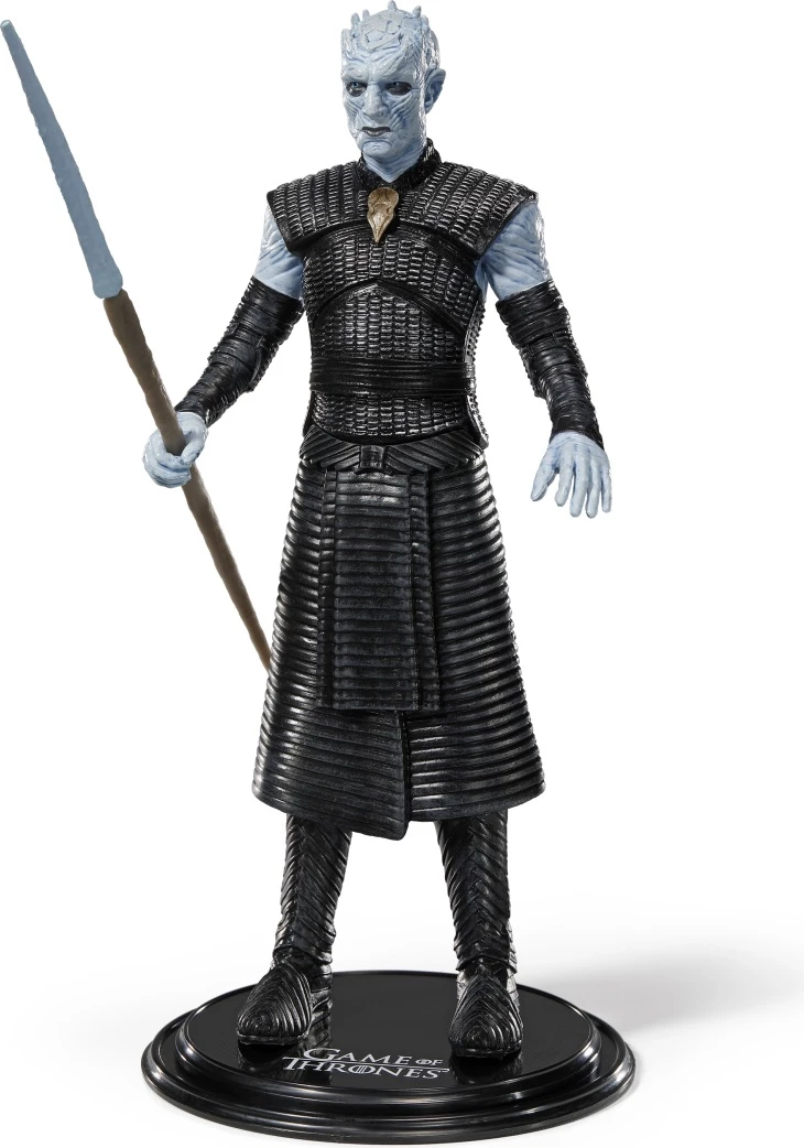 Figurinë NOBLE COLLECTION Bendyfig Game of Thrones Night King 18 cm, me shtizë akulli, blu/zezë