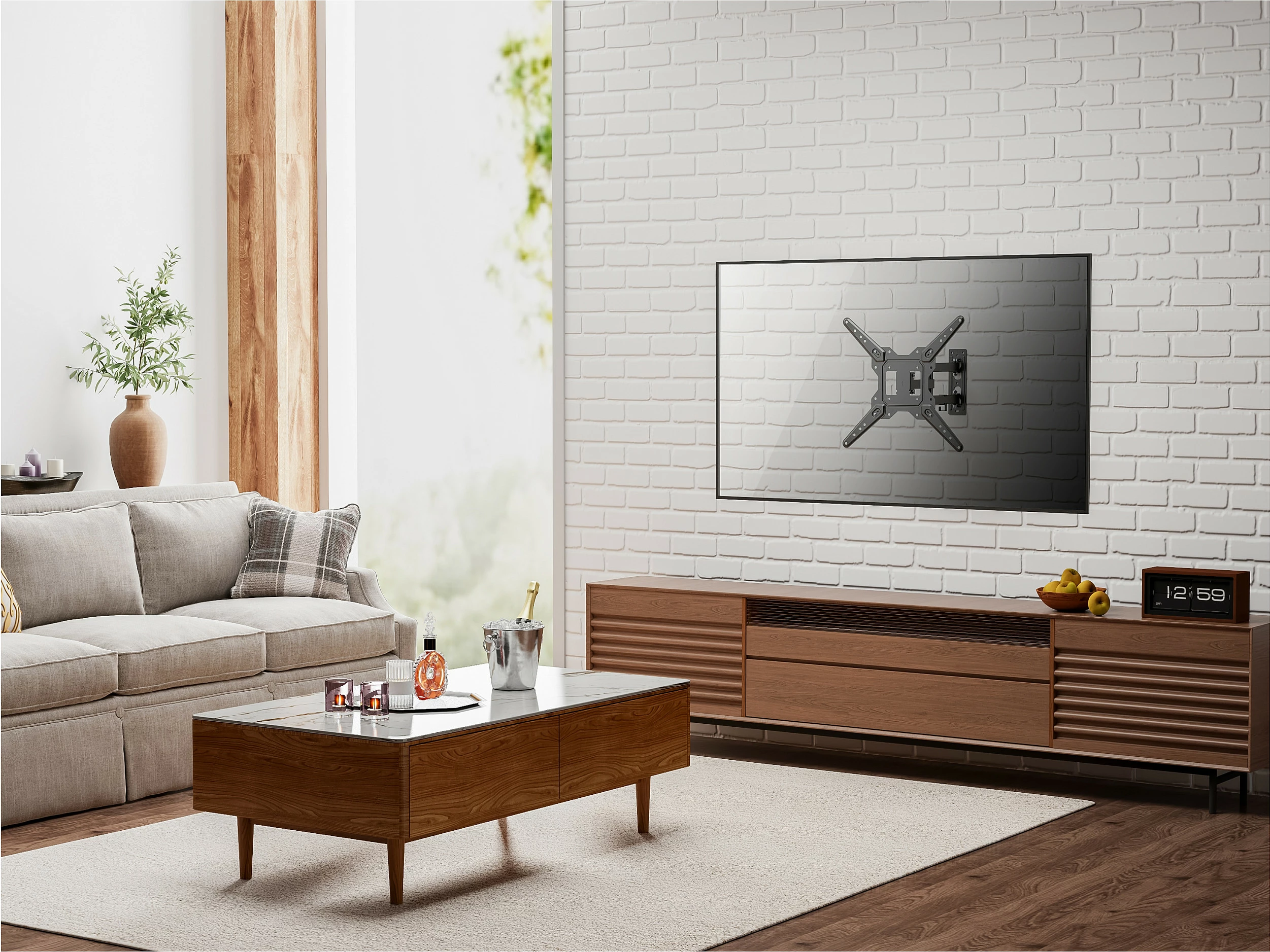 Mbajtëse muri për TV/monitor EQUIP, 23"-55", VESA 100x100-400x400, 30 kg, e zezë