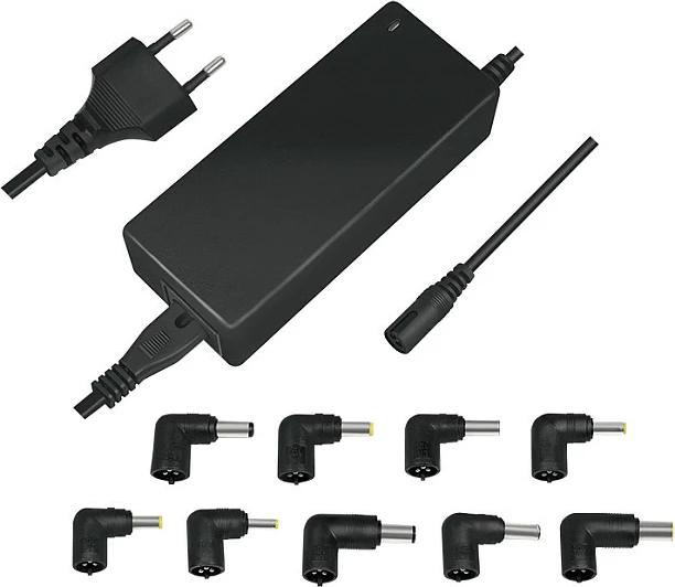 Adapter rryme për laptop LogiLink 90W, universal me 9 maja, i zi