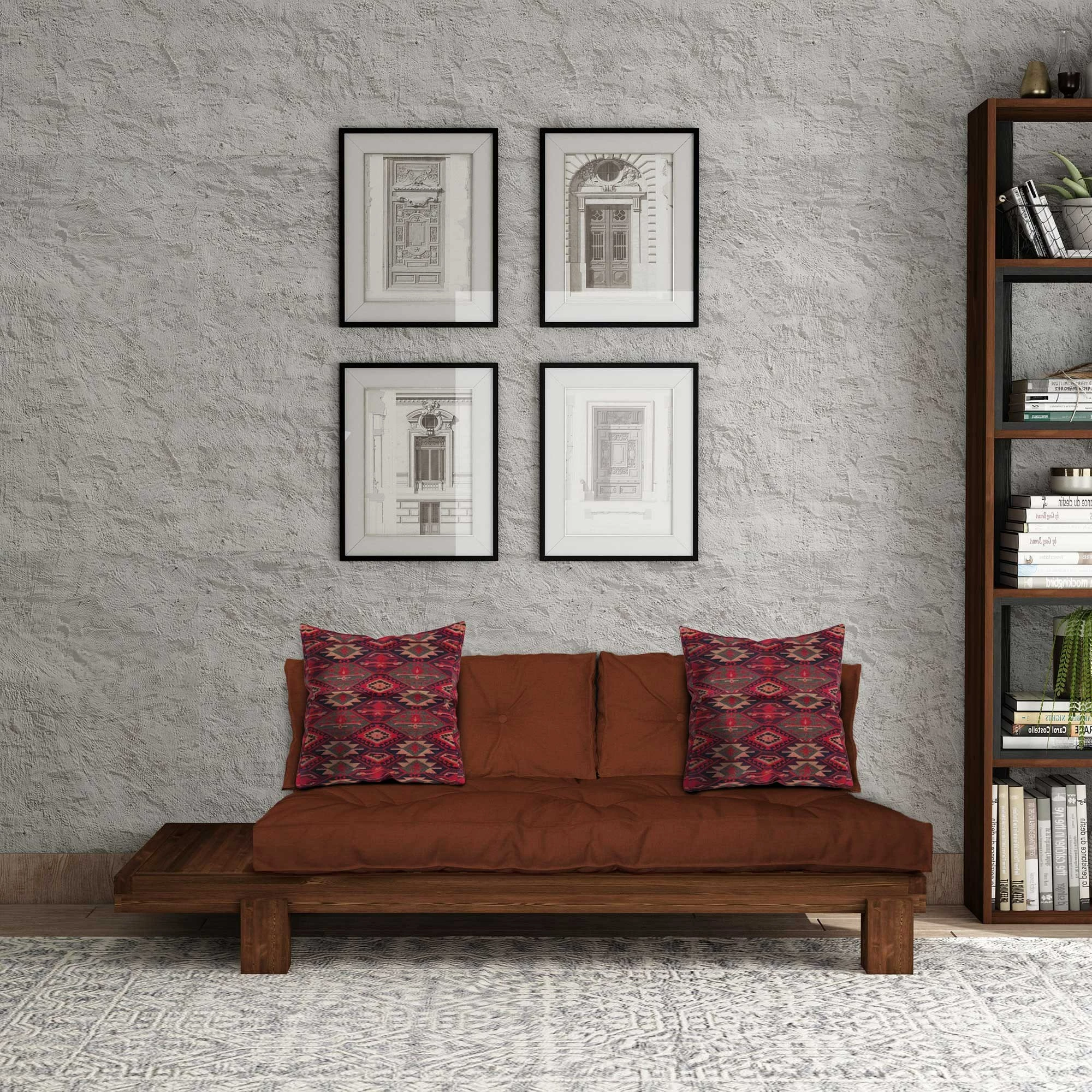 Lounger Atelier del Sofa, ngjyrë arre dhe e kuqe, CPT8381-200