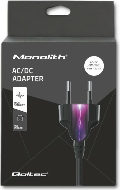 Furnizues energjie desktop Qoltec 50796, 60W, 12V, 5A, i zi, me kabllo