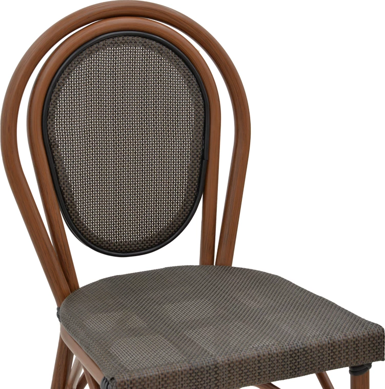 Karrige për bar Dezyan, ngjyrë arre, alumini-gri, 41.5x53.5x116cm