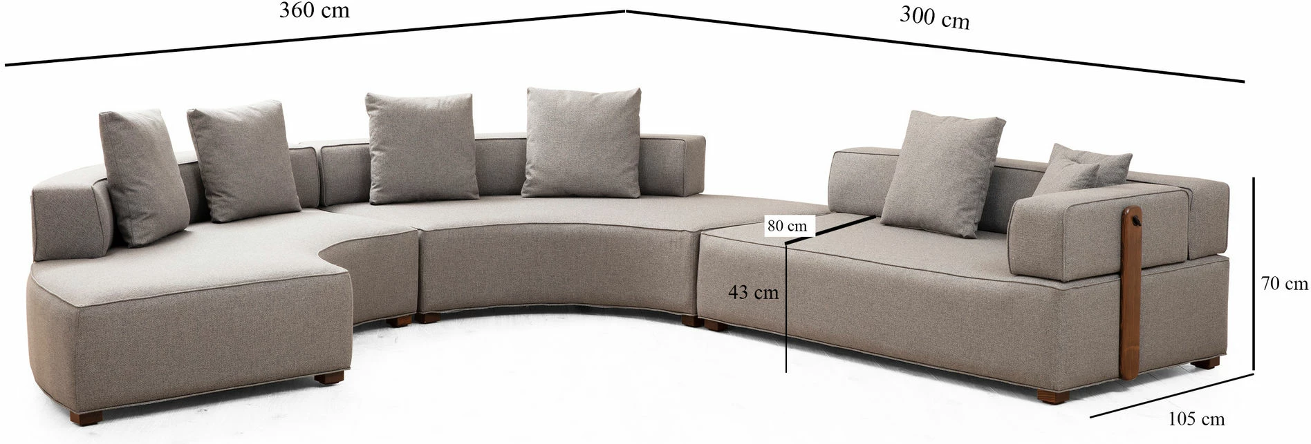 Këndare Atelier del Sofa Gondol-4, gri, 3 pjesë