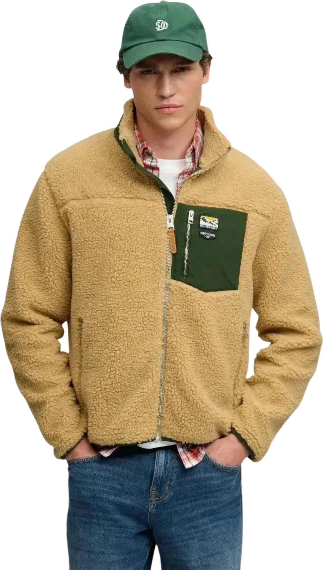 Jakne fleece për meshkuj Superdry Mountain Full Zip SDM2014575A, bezhë