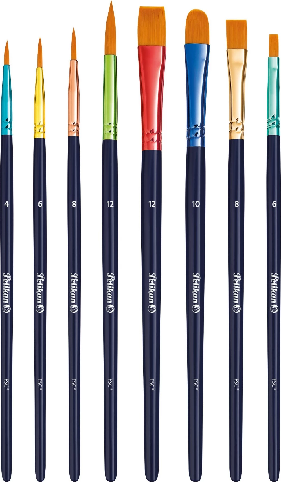 Set brushash Pelikan 701181, 8 copa, dorezë druri, ngjyra të përziera, sintetik
