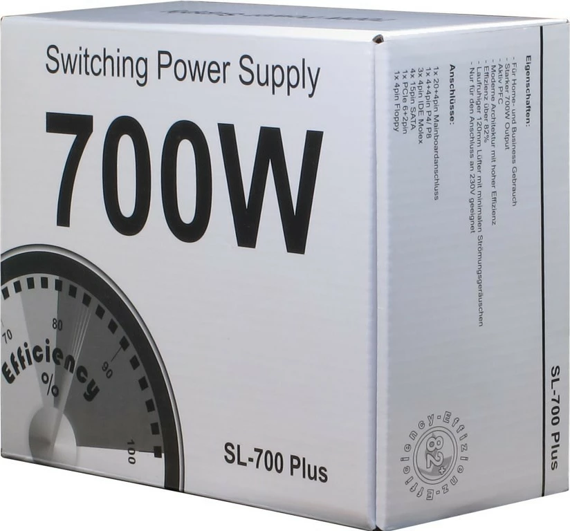 Furnizues energjie Inter-Tech SL-700 Plus, 700W, ATX 2.4, jo-modular, argjendtë
