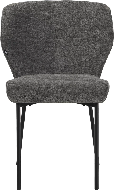 Karrige Mavier, set prej 2 copësh, stof gri, këmbë metalike të zeza, 48x61.5x82cm