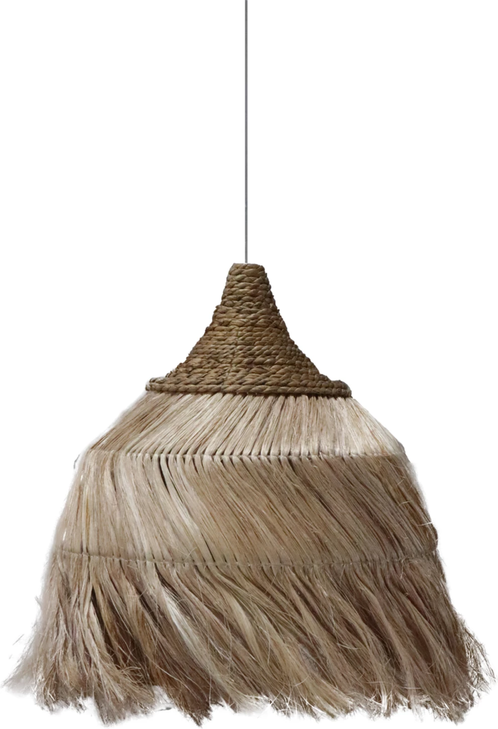 Llambë varëse tavani, fibra Mendong, ngjyrë natyrale, Φ38x34-120Hcm, FH7776