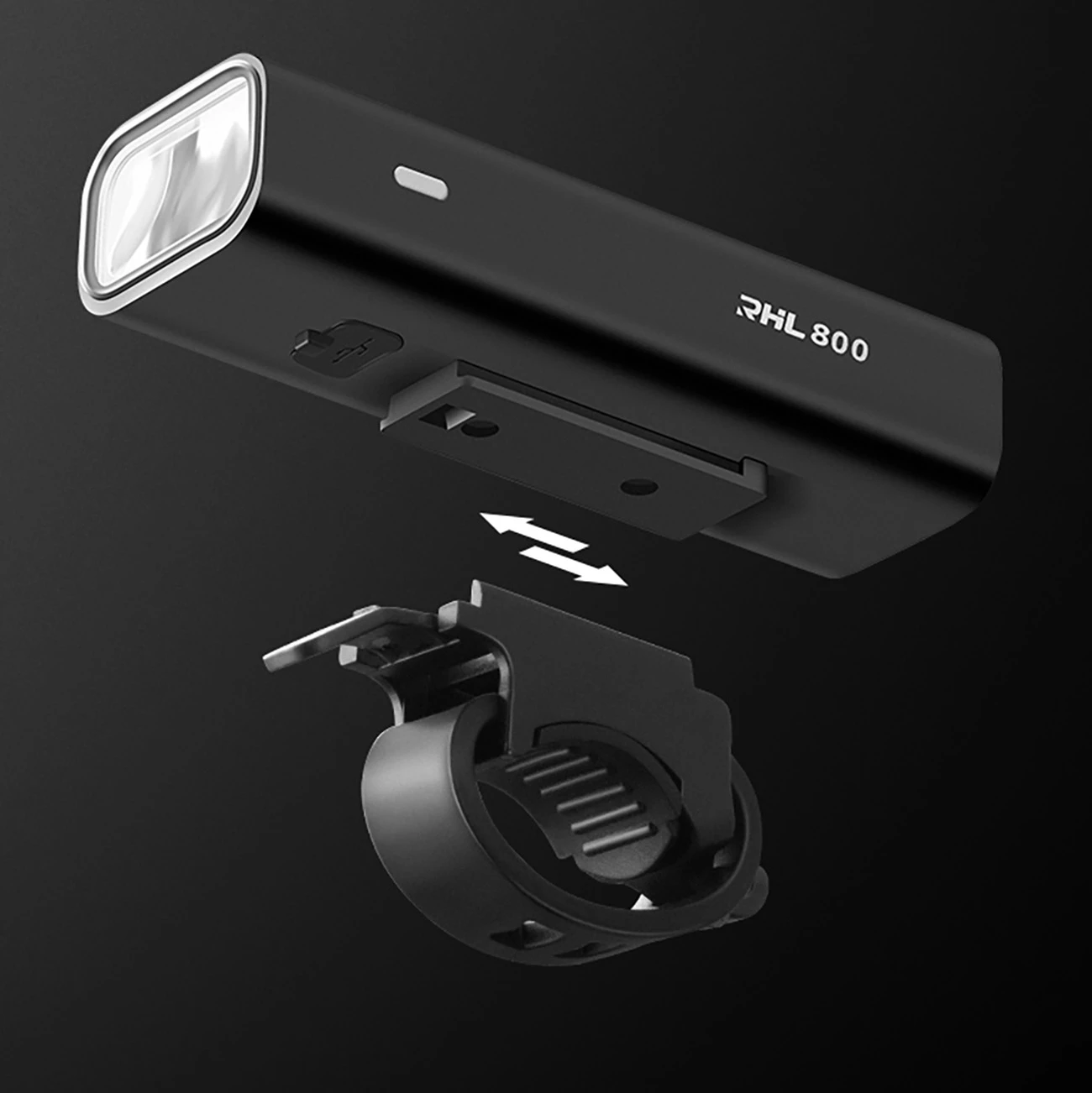 Dritë përpara biçiklete Rockbros 24710012001, 800 lm, 3000 mAh, USB-C, e zezë