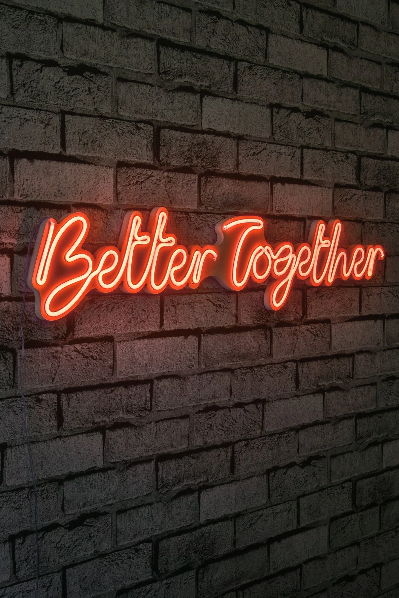 Dekor dritash LED plastike, 'Better Together', ngjyrë e kuqe