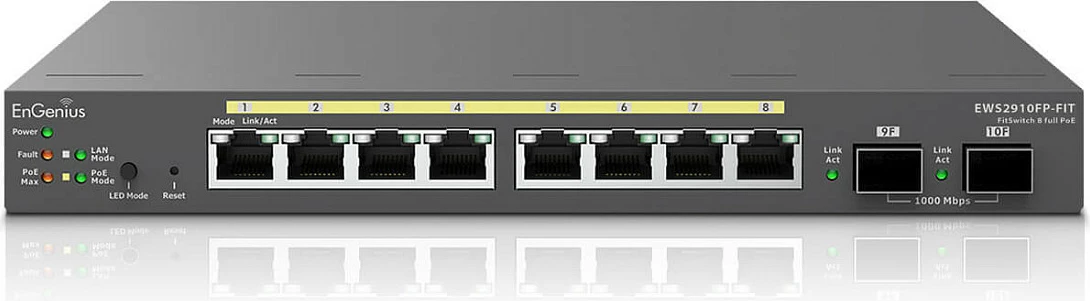 Switch EnGenius EWS2910FP-FIT, 8-Port Gigabit PoE+, 2x SFP, Managed, Desktop/Wall-Mount, i zi