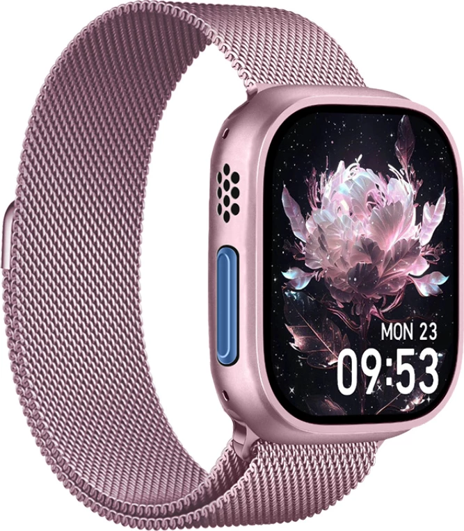 Smartwatch Moye Kronos 4 Mini 1.75\" TFT, IP67, Bluetooth 5.2, rozë, set me 7 rripa