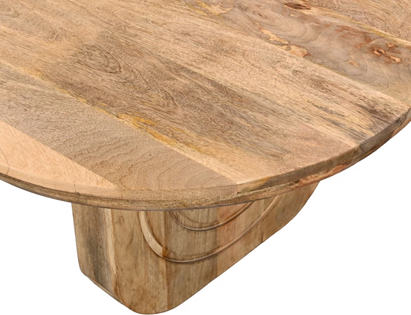 Tavolinë kafeje Kane, dru akacie i fortë, ngjyrë natyrale, 110x72x38cm