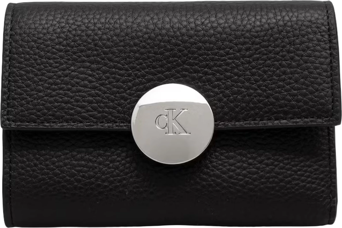 Portofol për femra Calvin Klein Round HW Pebble Trifold LV04F1225G, i zi