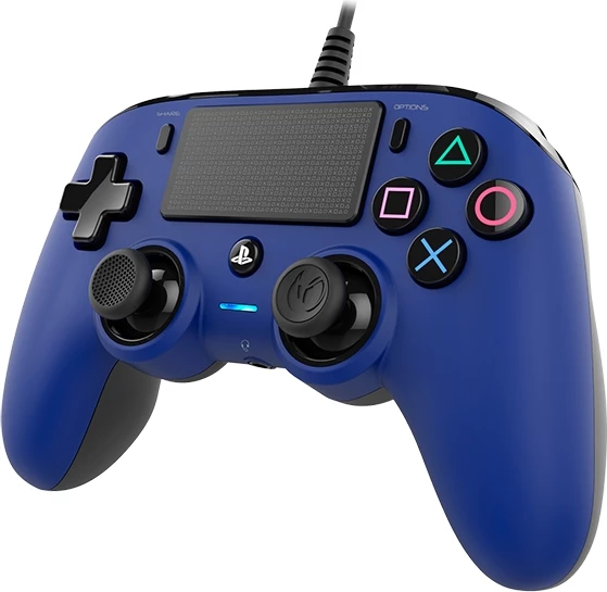 Kontroller me kabllo Nacon PS4 Wired Gaming Controller, kabllo 3 m, vibrim, portë 3.5 mm, Blu