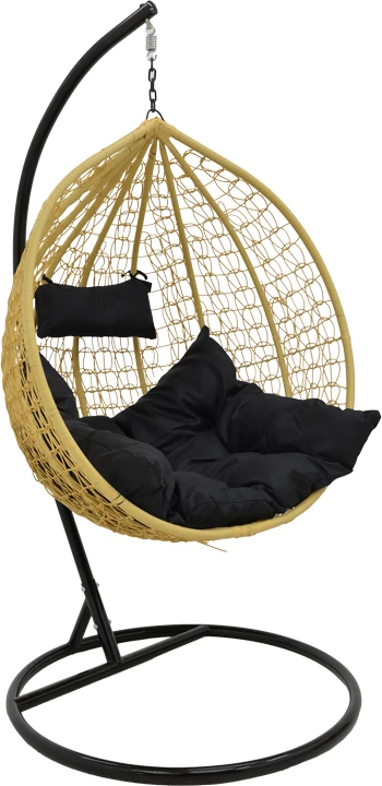 Karrige varëse Zafer, ngjyrë natyrale dhe metal i zi, 106x103x200cm