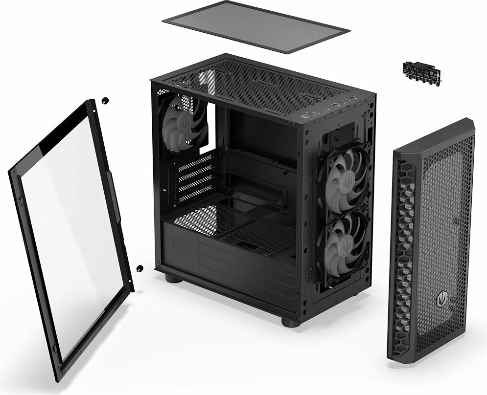 Kasë Endorfy Signum M30 ARGB (EY2A020), Mini Tower microATX, x3 PWM ARGB fanë, USB-C, e zezë