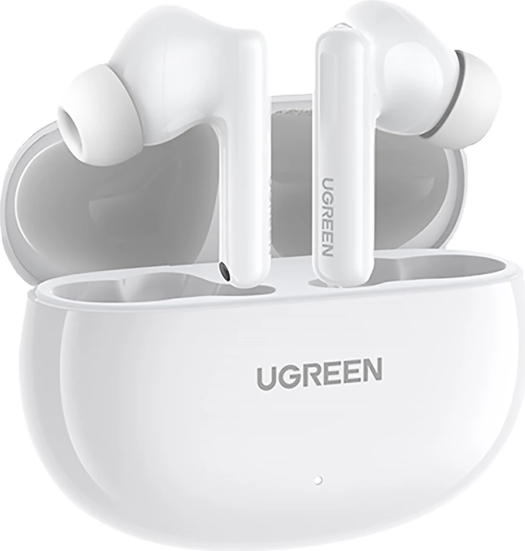 Kufje wireless Ugreen HiTune T6 me ANC, Bluetooth 5.3, 400 mAh, të bardha, me kabllo USB-A në USB-C