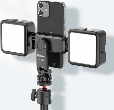 Mbajtës telefoni Ulanzi ST-06S, 1/4" dhe hot shoe ISO, 60-90 mm, rrotullim 360°, i zi