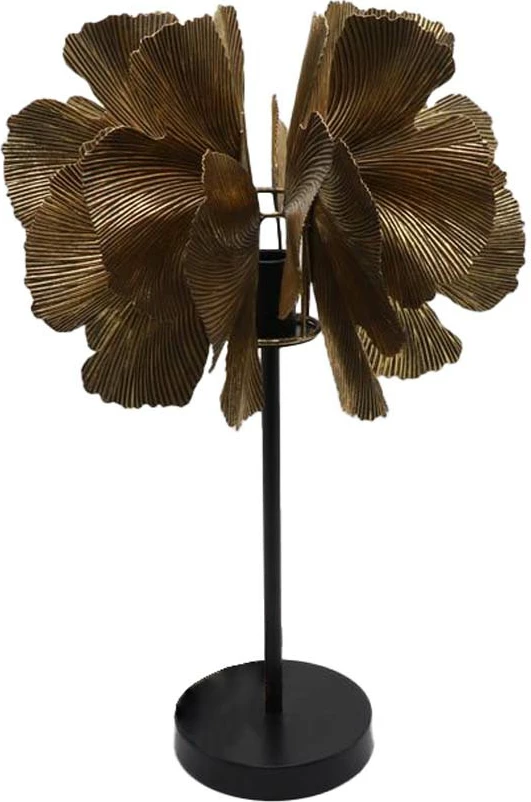 Llambë tavoline Blossom, metal, ngjyrë kafe ari e zezë, 41x41x65cm