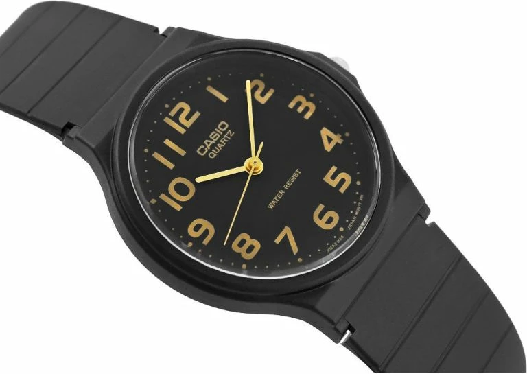 Orë dore Casio MQ-24-1B2LDF, e zezë, me kuti