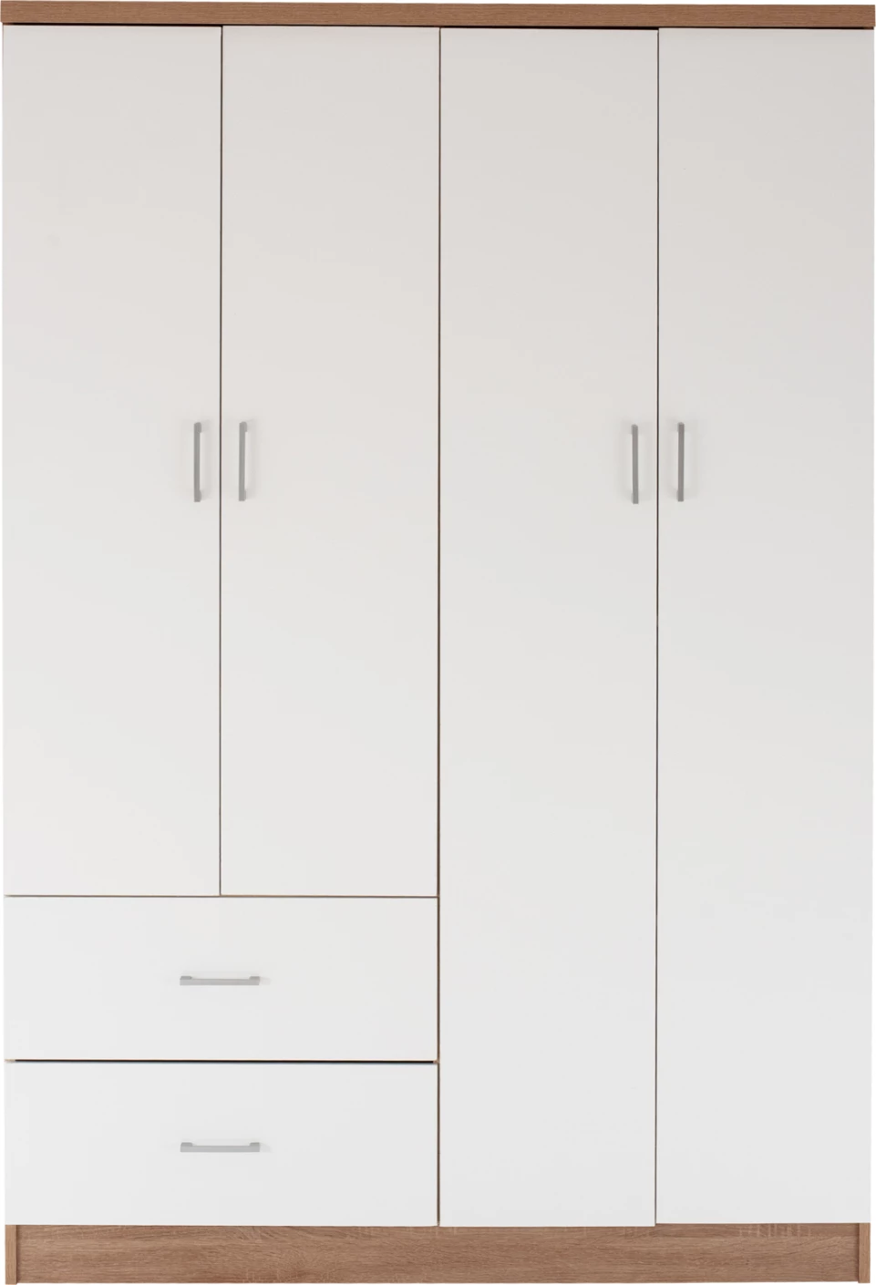 Dollap me 4 dyer dhe 2 sirtarë FH339.06 Sonama Bardhë 120x42,5x180,5 cm