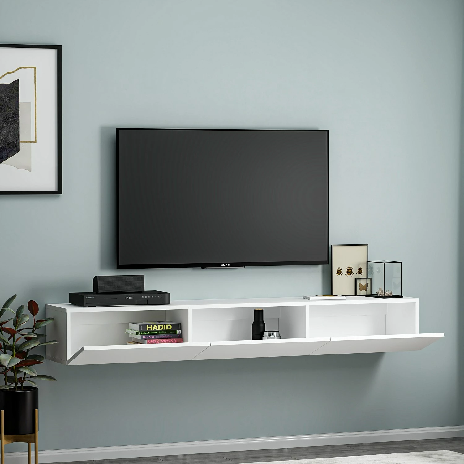 Komodë TV Hanah Home, ngjyrë e bardhë, Terra