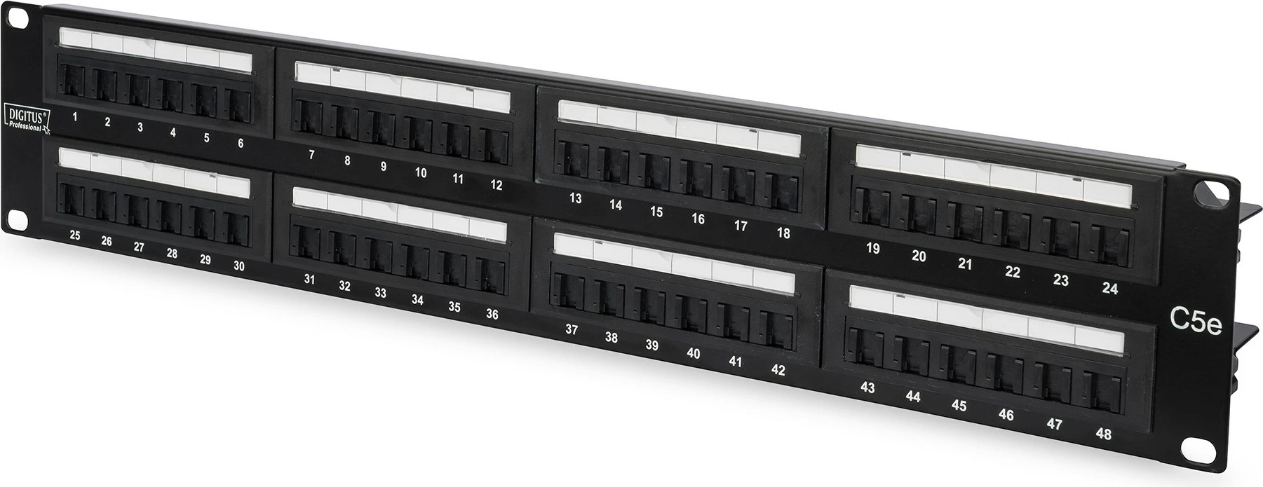 Patchpanel Digitus 48-port Cat5e, 1U, i zi