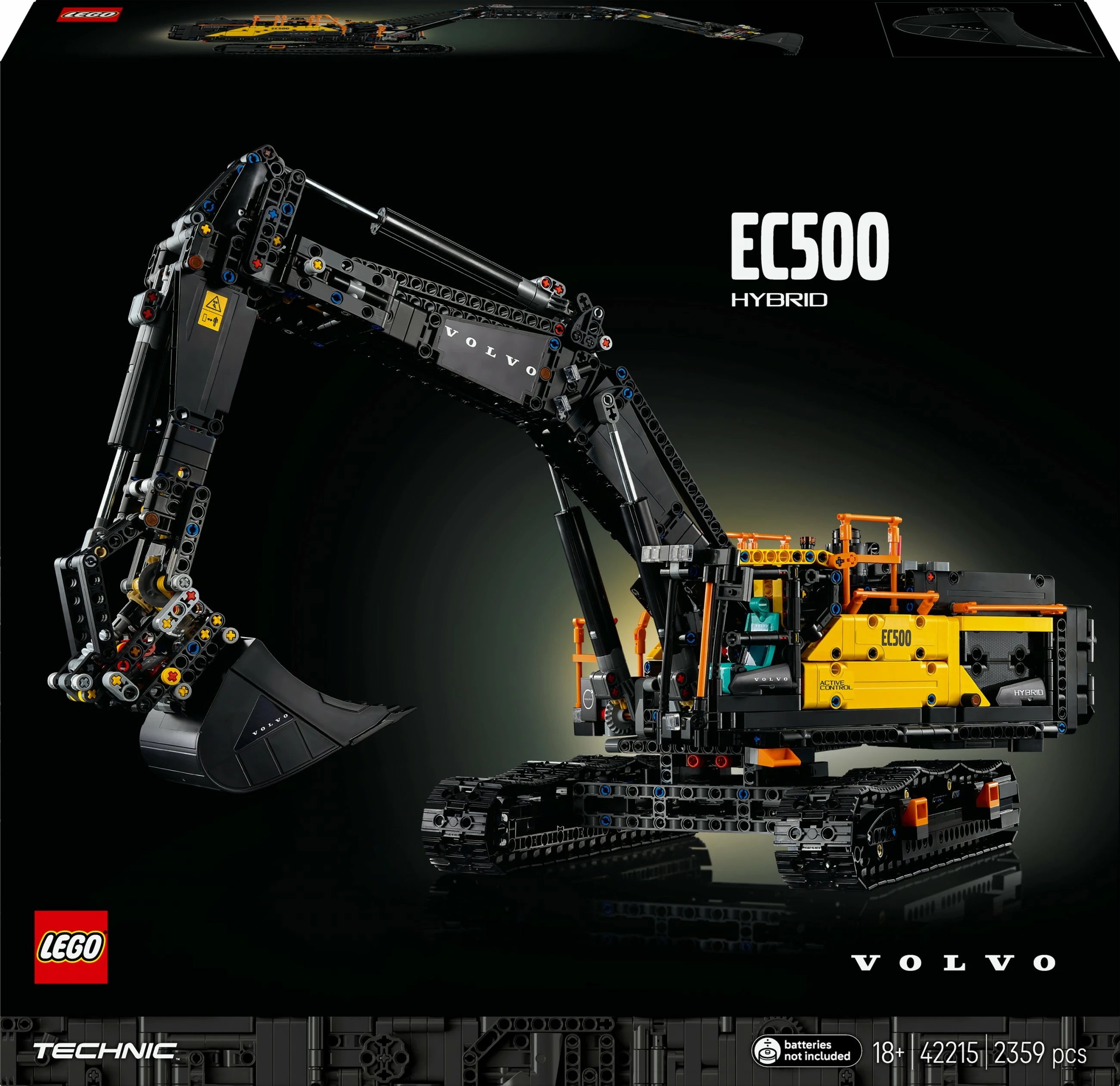 Set ndërtimi LEGO Technic Volvo EC500 Hybrid Bagger 42215, 2359 pjesë, shumëngjyrësh