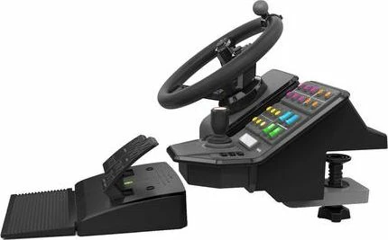 Timon kontrollues Logitech G Saitek Farm Sim 945-000062, 900°, set me pedale dhe panel anësor, zi