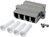 Adapter fibër optike EFB Elektronik LC Quad OS2, kasë metalike, metalik/bardhë