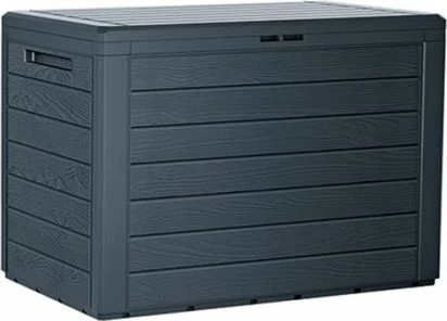 Kuti ruajtjeje për kopsht Prosperplast WoodeBox 190 l antracit