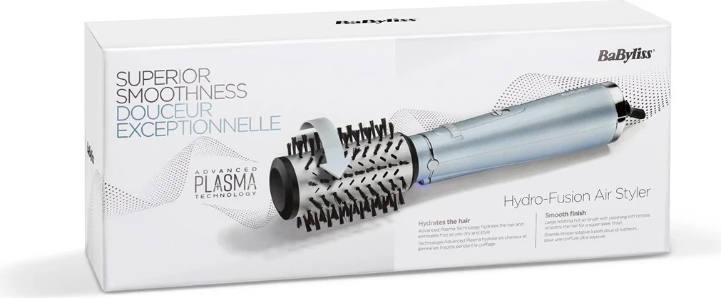 Furçë ajri e nxehtë BaByliss AS773E Hydro Fusion, E zezë, Metalike 700 W