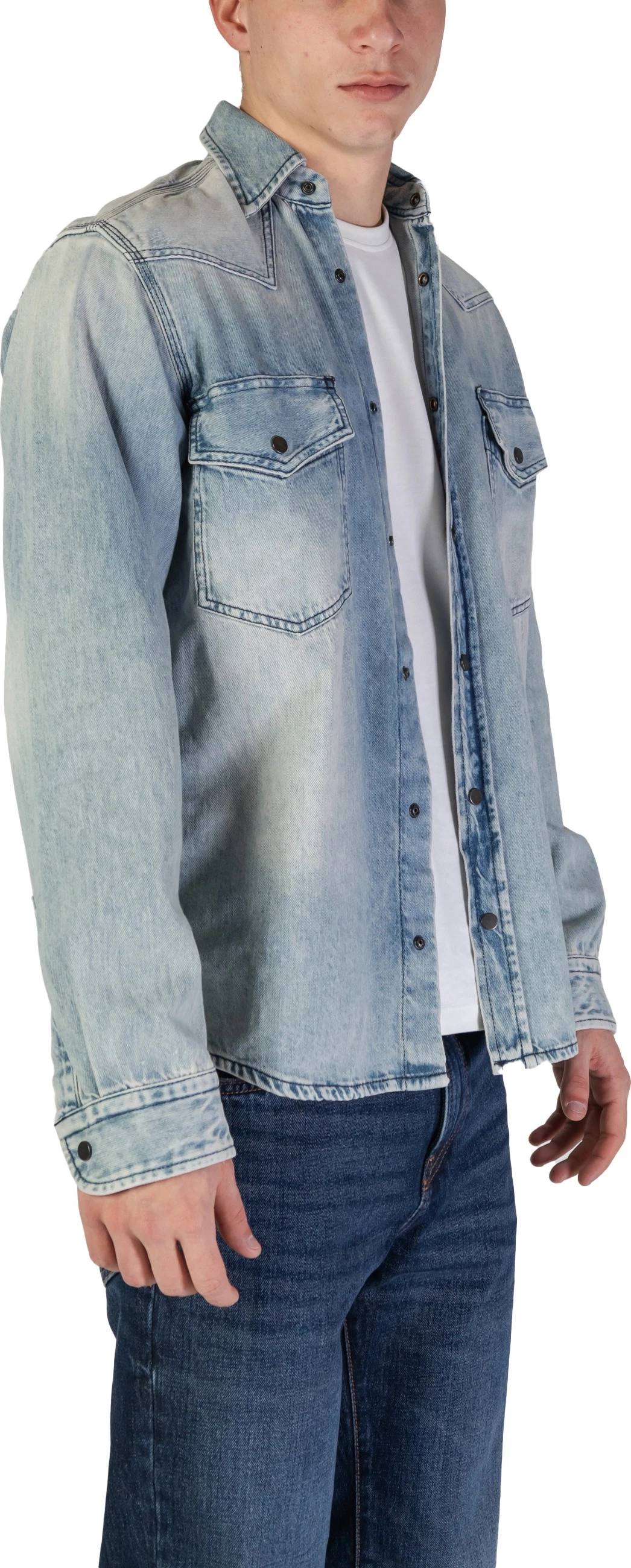 Këmishë me mëngë të gjata për meshkuj Boss 10247373 50513227, denim e çelët [Madhësia: XS]