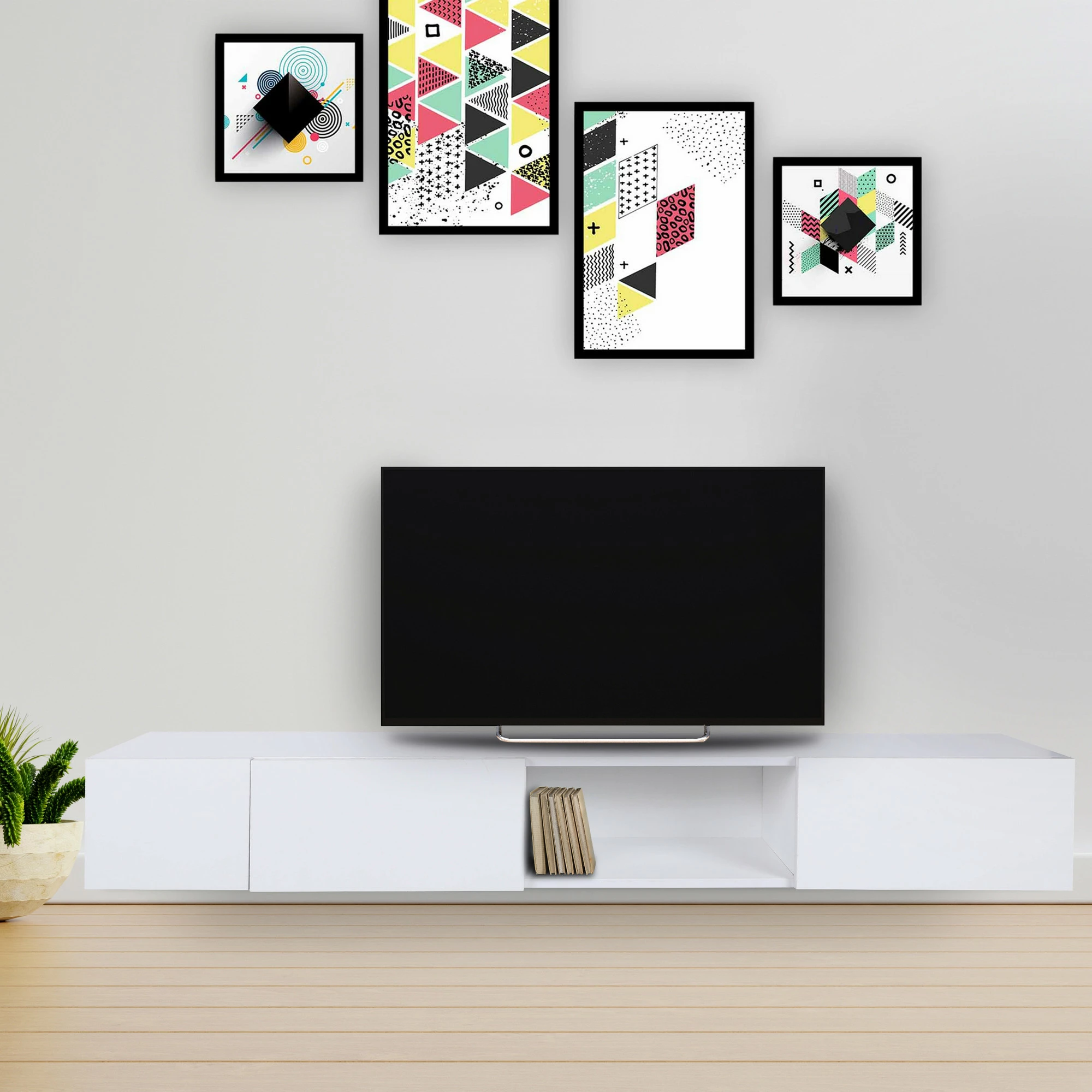 Komodë TV Hanah Home, Wagna, ngjyrë e bardhë