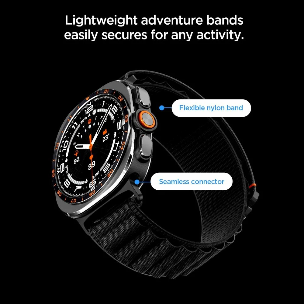 Rrip najloni Spigen WBF1 për Samsung Galaxy Watch Ultra 47mm, 147-215 mm, i zi, 1 copë