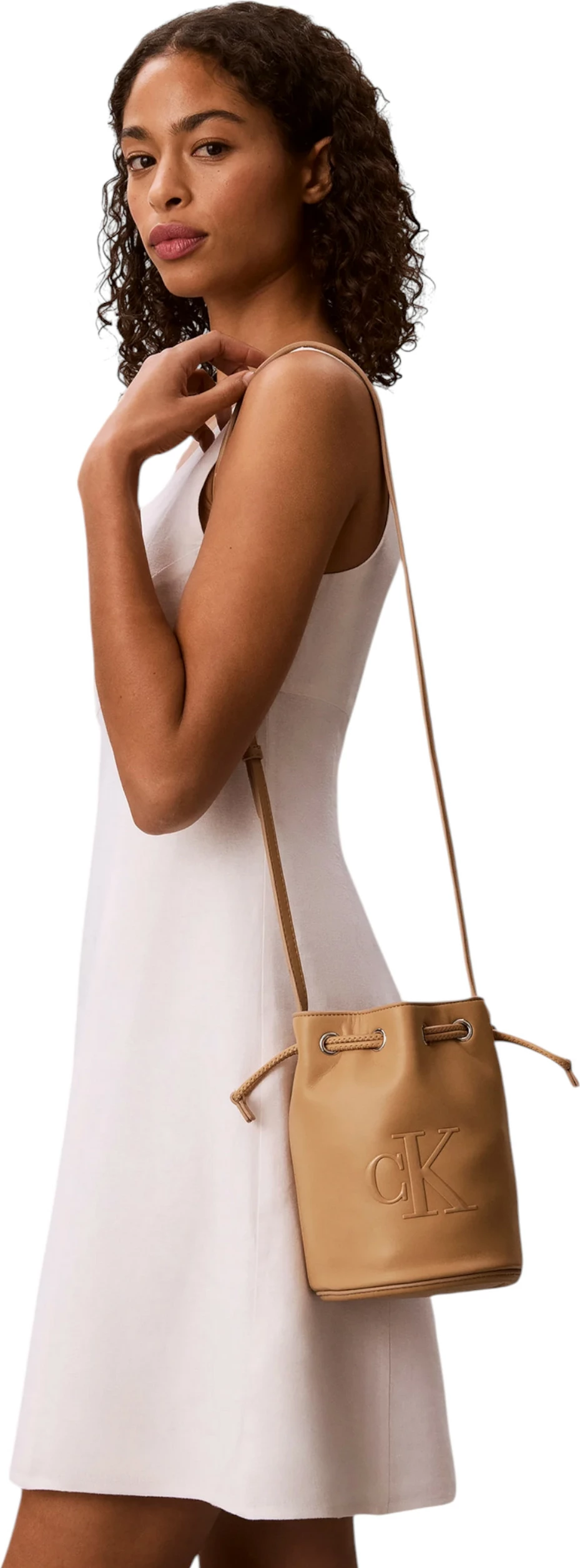 Çantë bucket për femra Calvin Klein LV04F3640G, bezhë