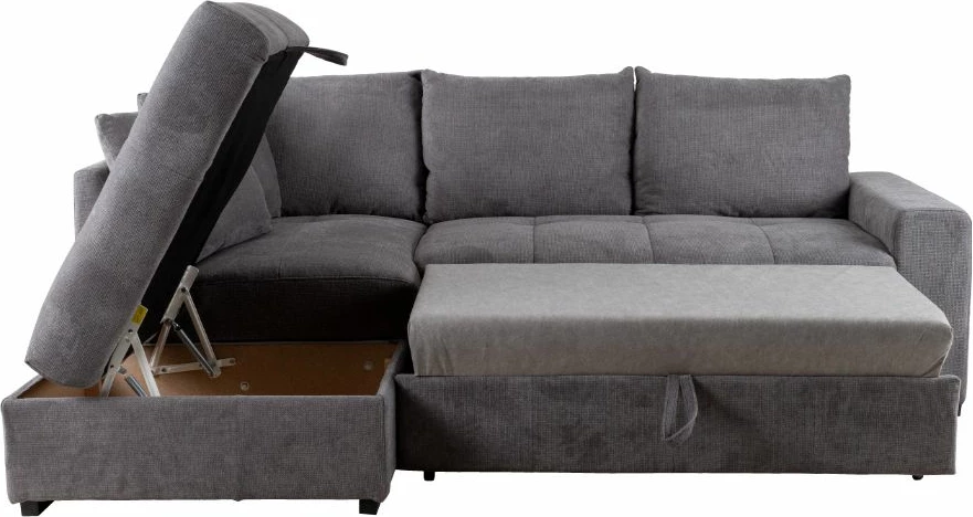 Kënd divan Bill, shtrihës, kënd i majtë, ngjyrë gur, 241x173x94