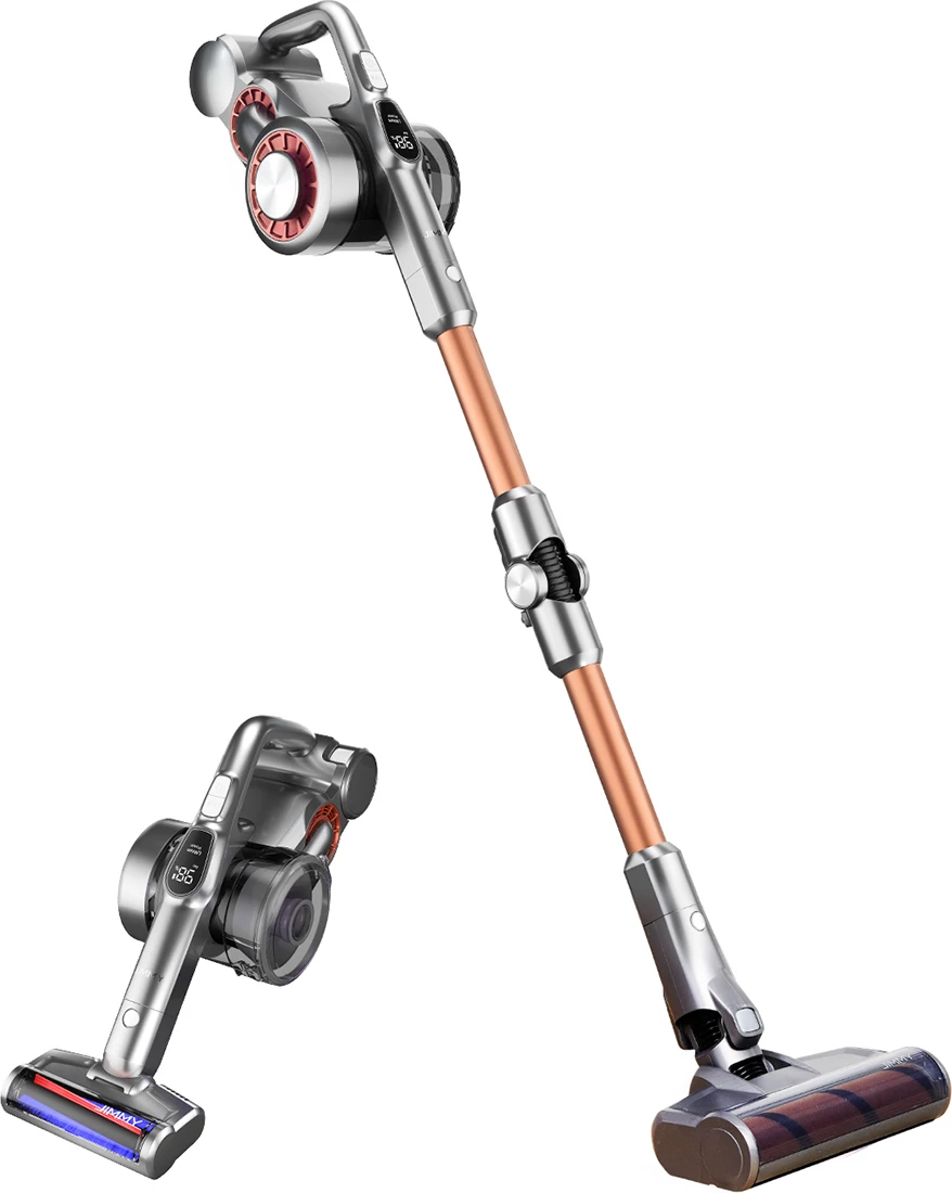 Fshesë me korrent pa kabllo JIMMY H9 Pro, 600 W, 0.6 L, gri/portokalli, me ekran LED