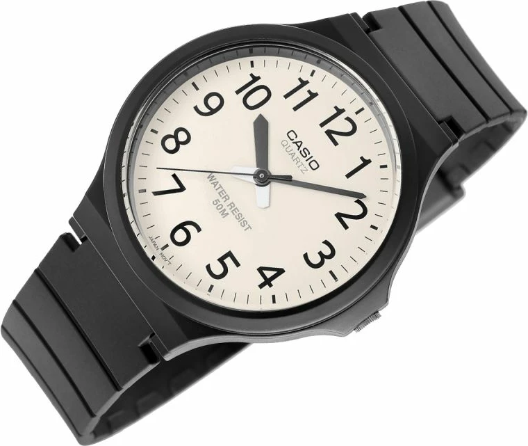 Orë dore për meshkuj Casio, e zezë