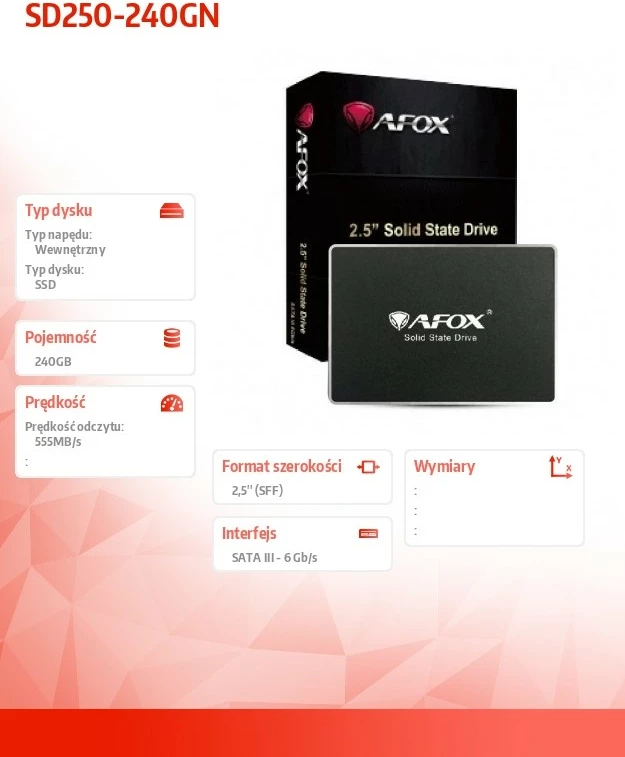 SSD Disk AFOX SD250-240GN, 240GB, 2.5", SATA III, i zi