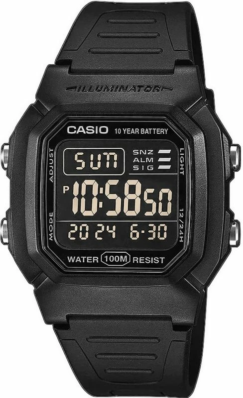 Orë dore për meshkuj CASIO, e zezë