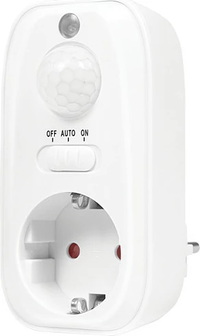 Adaptër rryme LogiLink PIR-Sensor, prizë Schuko, OFF/AUTO/ON, i bardhë
